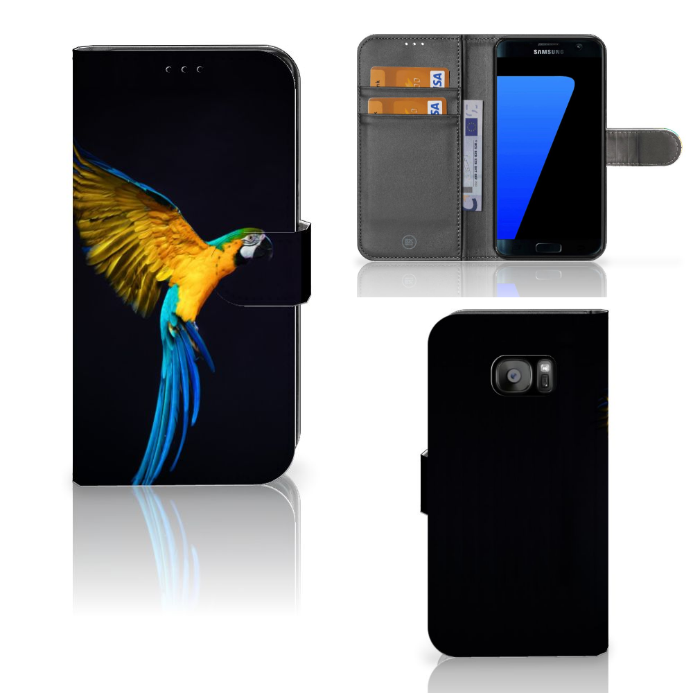Samsung Galaxy S7 Edge Telefoonhoesje met Pasjes Papegaai