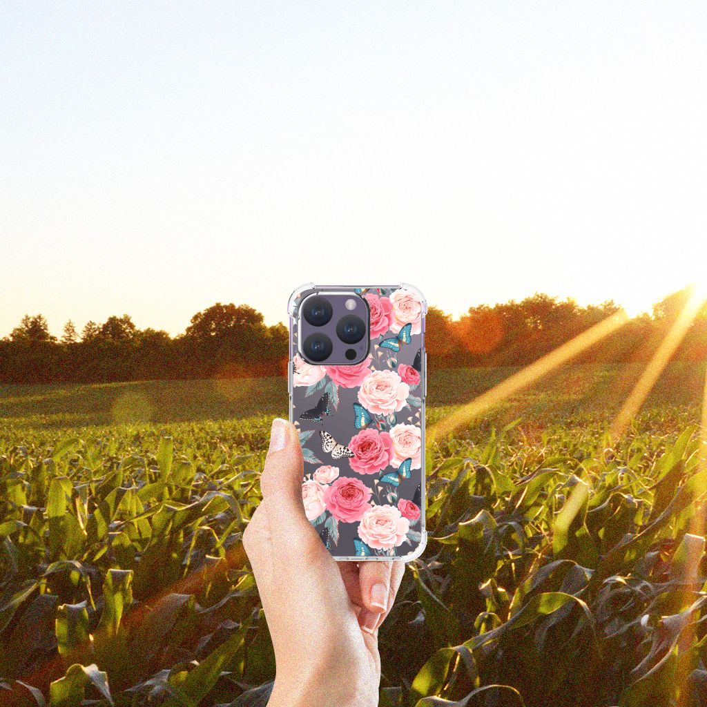 iPhone 15 Pro Case Butterfly Roses B2C Telecom
