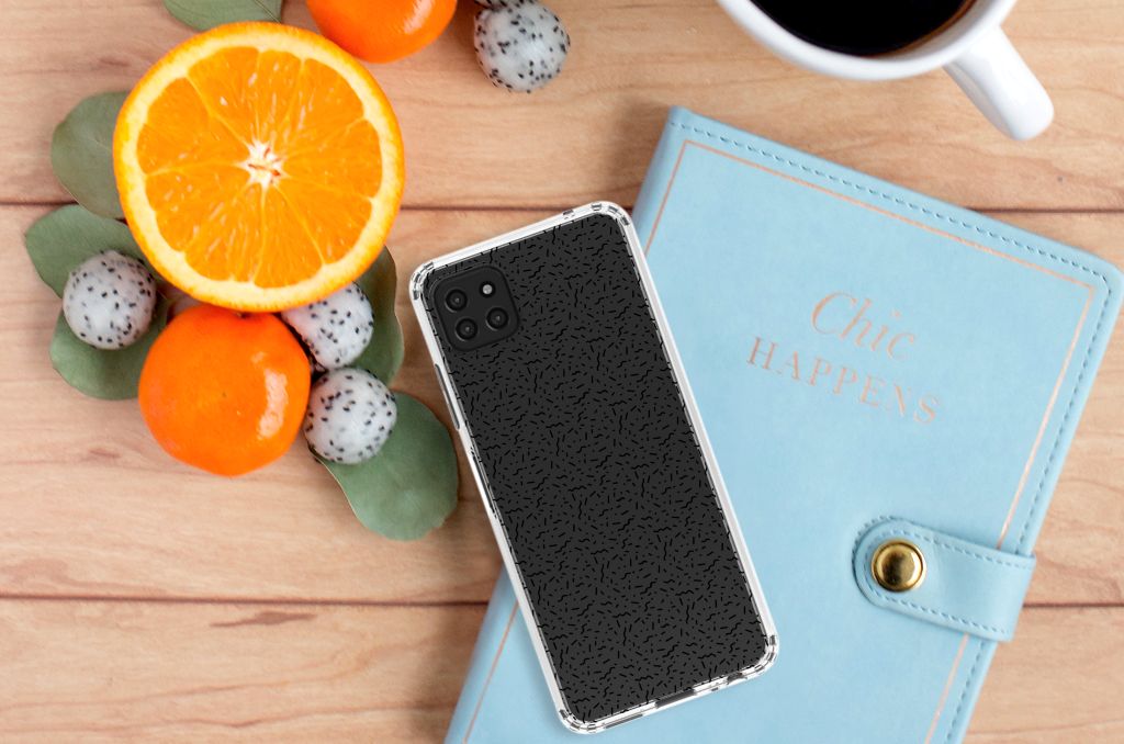 Samsung Galaxy A22 5G Doorzichtige Silicone Hoesje Stripes Dots B2C Telecom