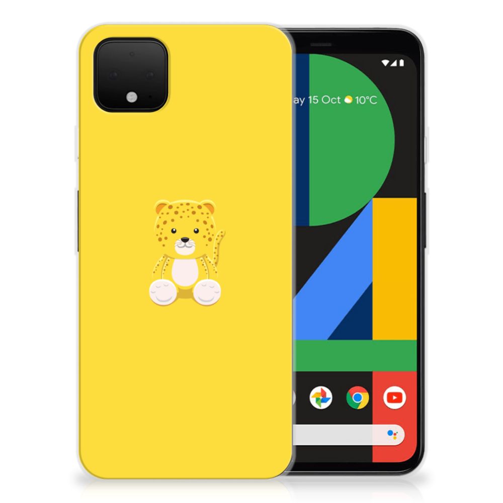 Google Pixel 4 XL Telefoonhoesje met Naam Baby Leopard