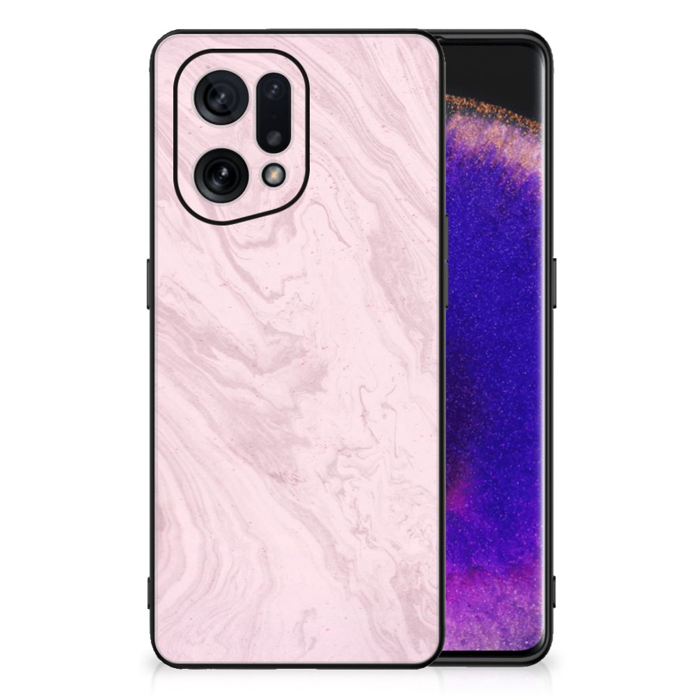 OPPO Find X5 Marmeren Print Telefoonhoesje Marble Pink - Origineel Cadeau Vriendin