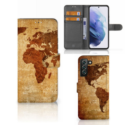 Samsung Galaxy S22 Plus Flip Cover Wereldkaart