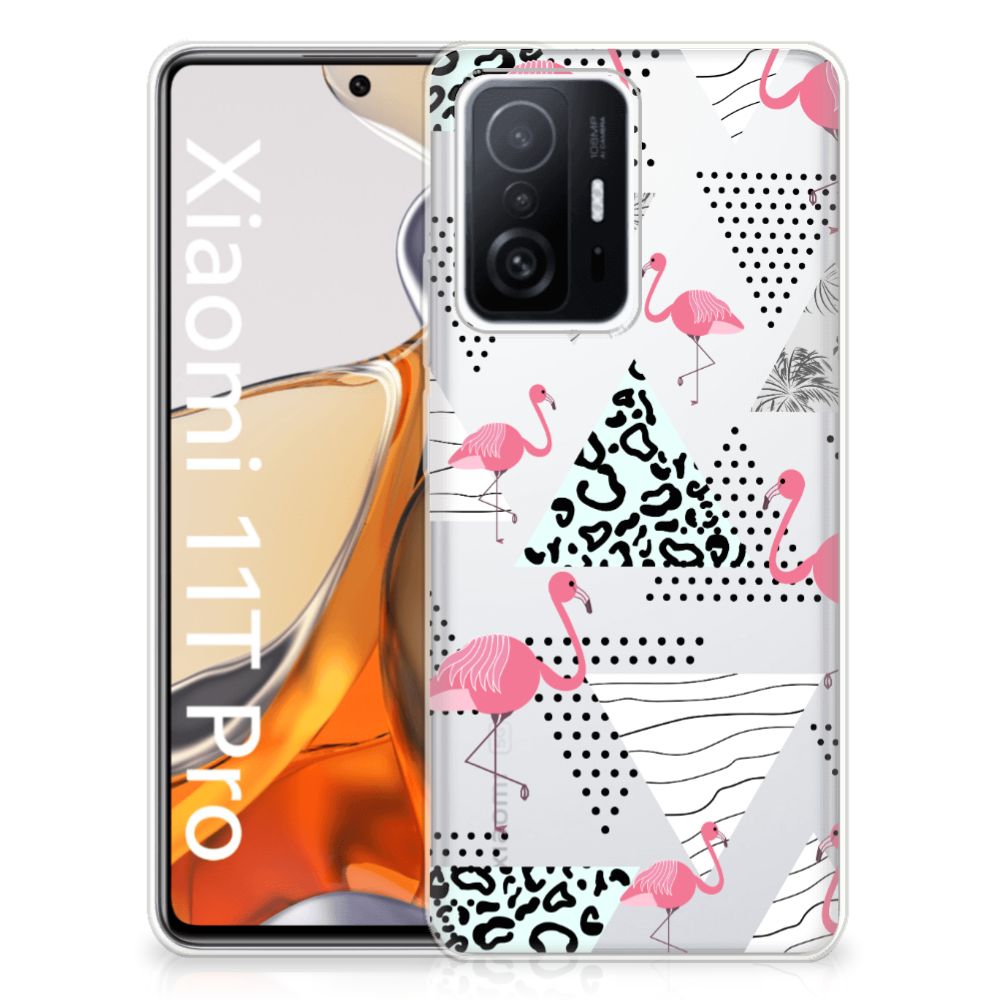 Xiaomi 11T | 11T Pro TPU Hoesje Flamingo Triangle