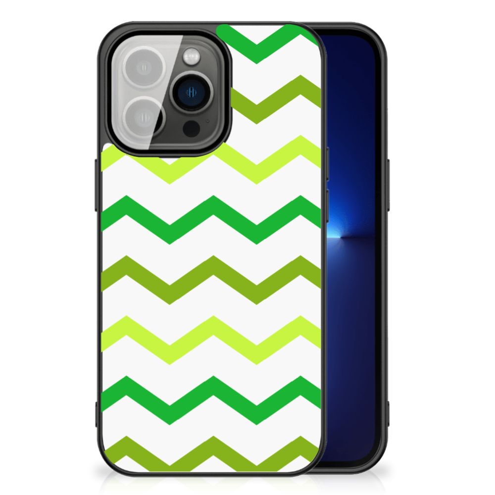 iPhone 13 Pro Back Case Zigzag Groen B2C Telecom
