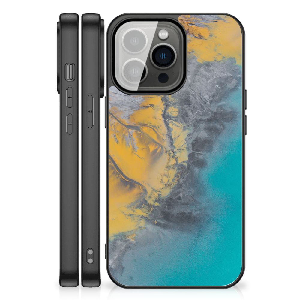 iPhone 13 Pro Max Marmeren Print Telefoonhoesje Marble Blue Gold B2C Telecom