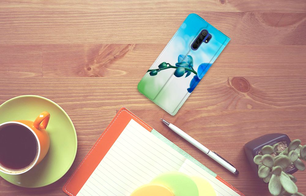 Xiaomi Redmi 9 Smart Cover Orchidee Blauw - Cadeau voor je Moeder - B2C Telecom