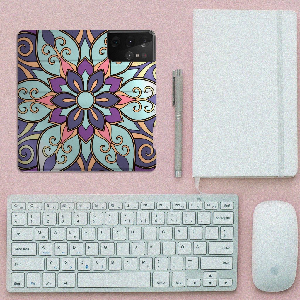 Samsung Galaxy S21 Ultra Smart Cover Purple Flower - B2C Telecom