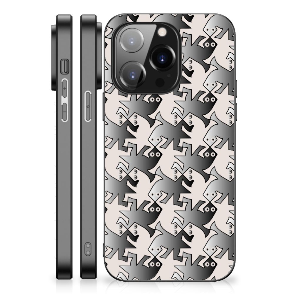 iPhone 14 Pro Dierenprint Telefoonhoesje Salamander Grey