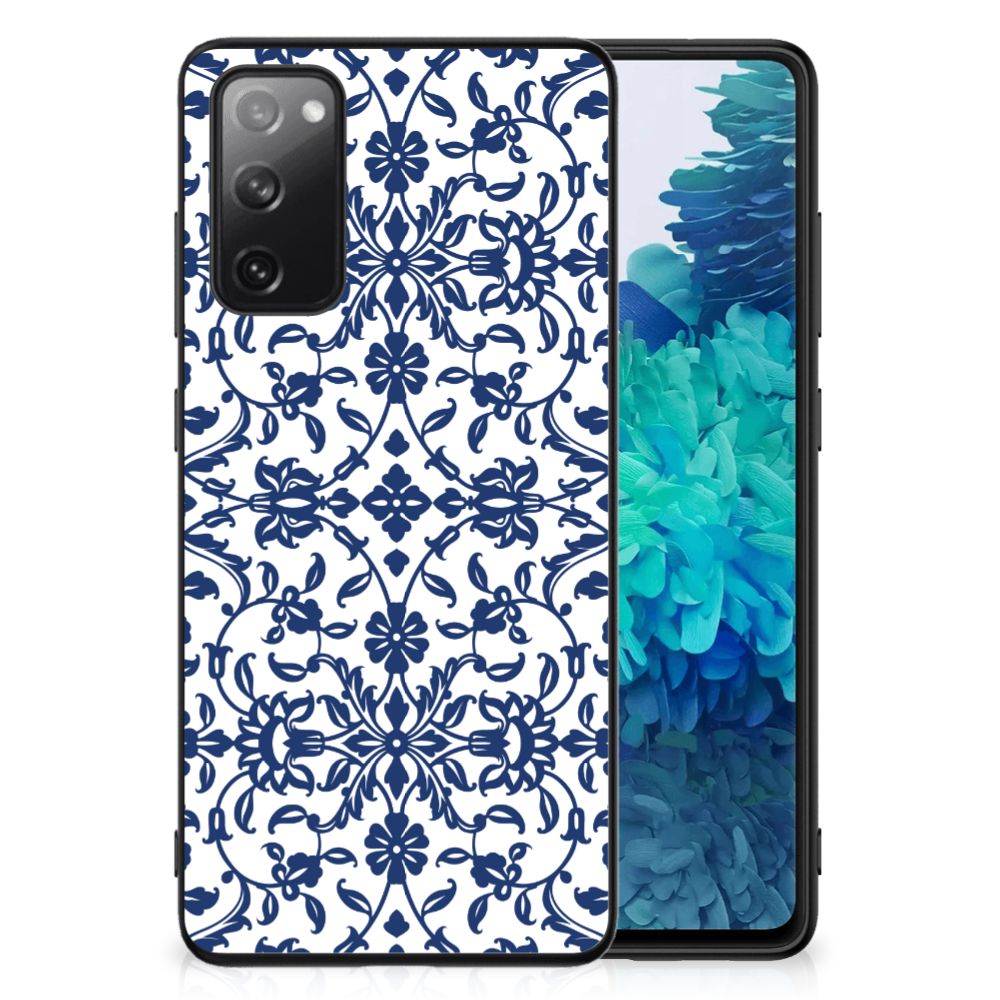 Samsung Galaxy S20 FE Bloemen Hoesje Flower Blue