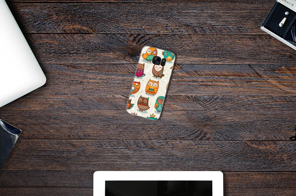 Samsung Galaxy S7 TPU Hoesje Vrolijke Uilen