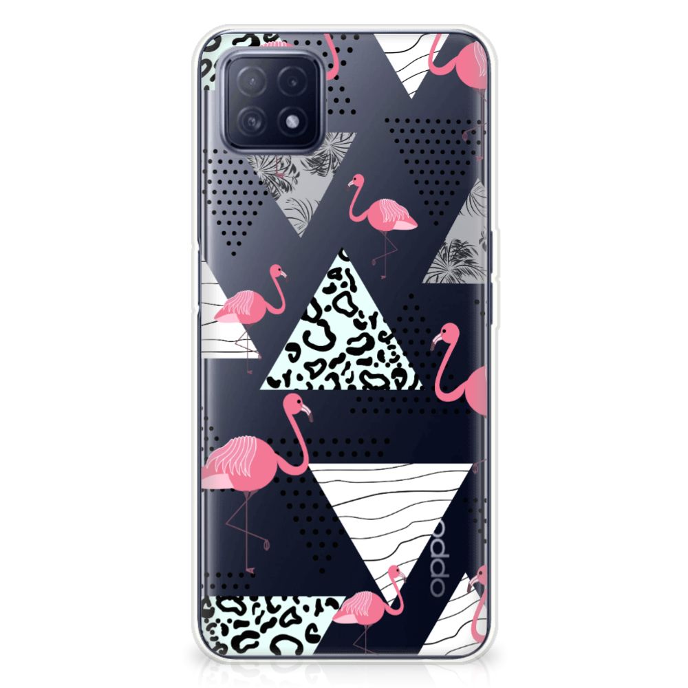 OPPO A53 5G | OPPO A73 5G TPU Hoesje Flamingo Triangle