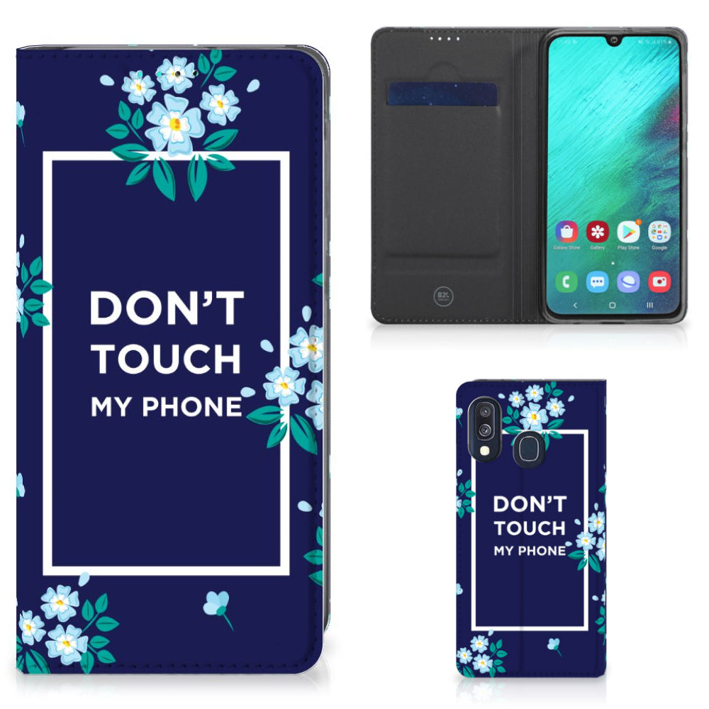 Samsung Galaxy A40 Design Case Flowers Blue DTMP