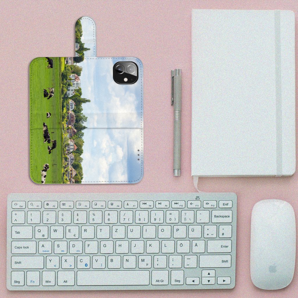 Apple iPhone 12 Mini Telefoonhoesje met Pasjes Koeien