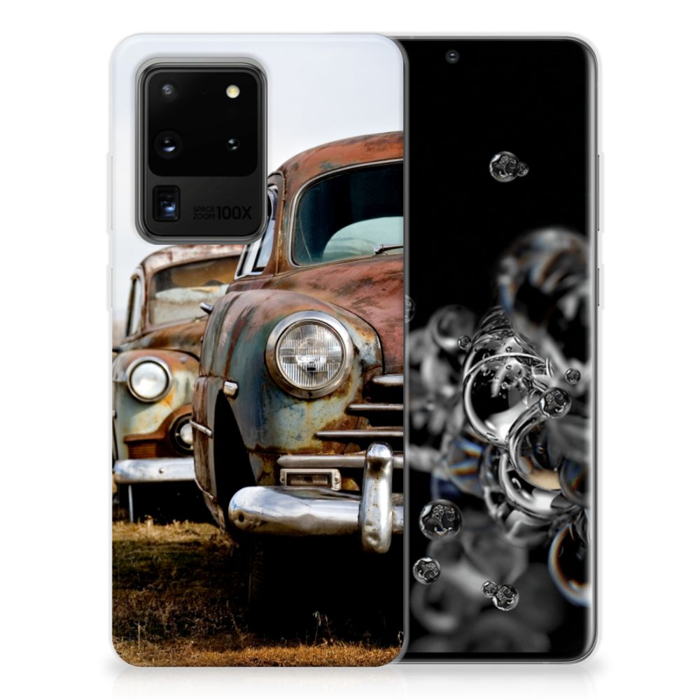 Samsung Galaxy S20 Ultra Siliconen Hoesje met foto Vintage Auto