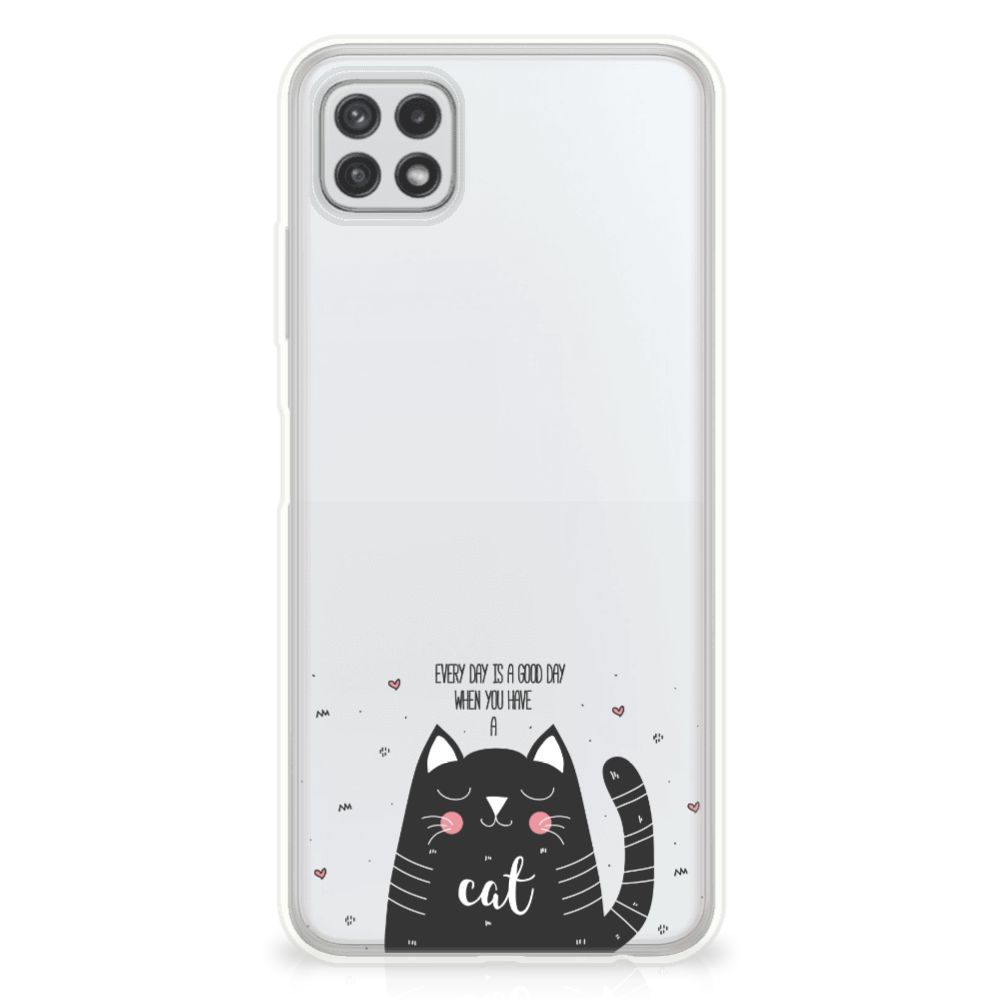 Samsung Galaxy A22 5G Telefoonhoesje met Naam Cat Good Day B2C Telecom