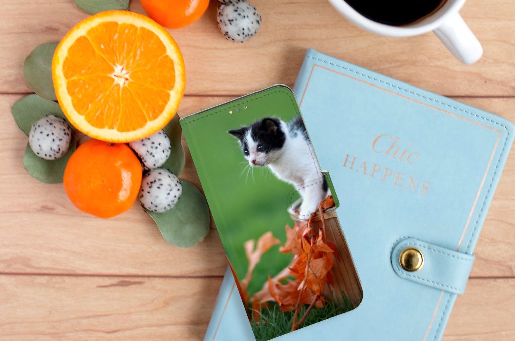 OPPO A15 Telefoonhoesje met Pasjes Kitten