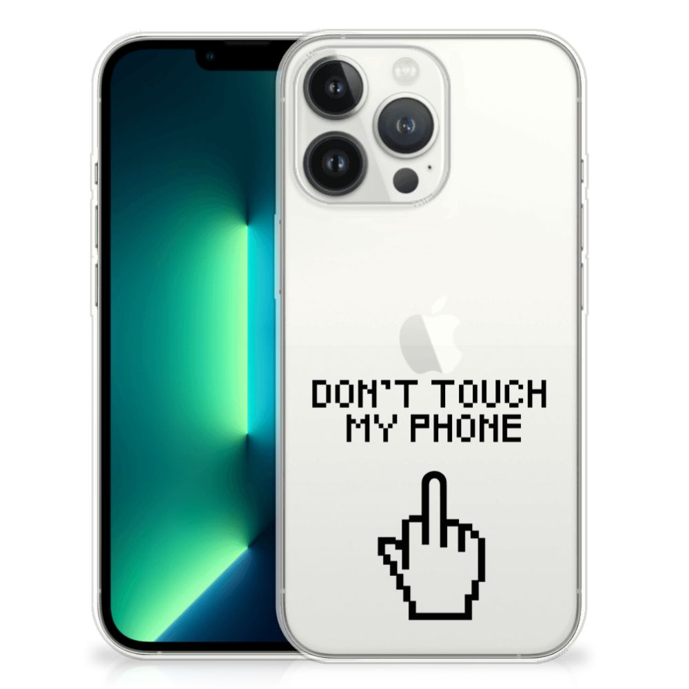 iPhone 13 Pro Max Silicone-hoesje Finger Don't Touch My Phone B2C Telecom