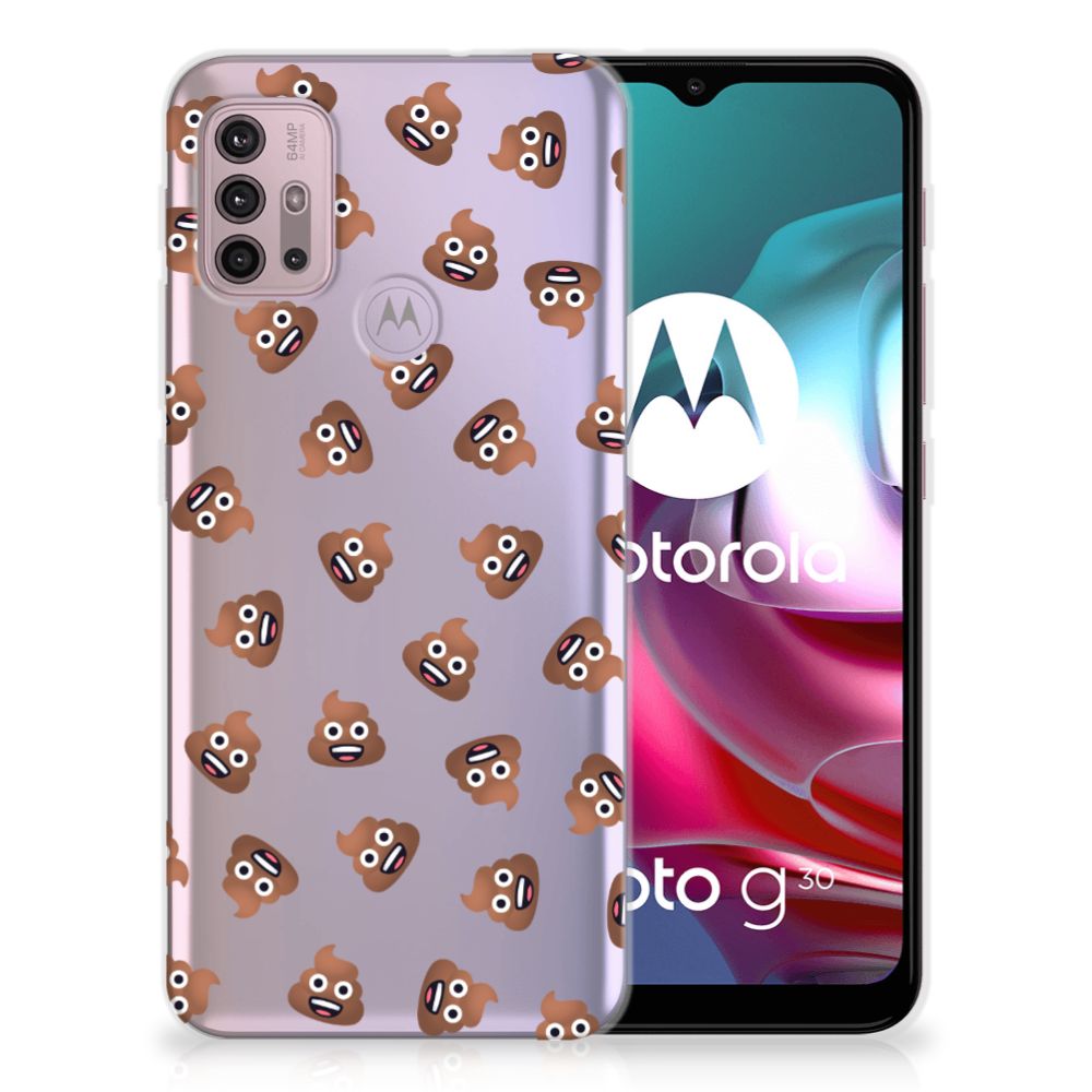 TPU bumper voor Motorola Moto G30 | G10 Poep Emojis