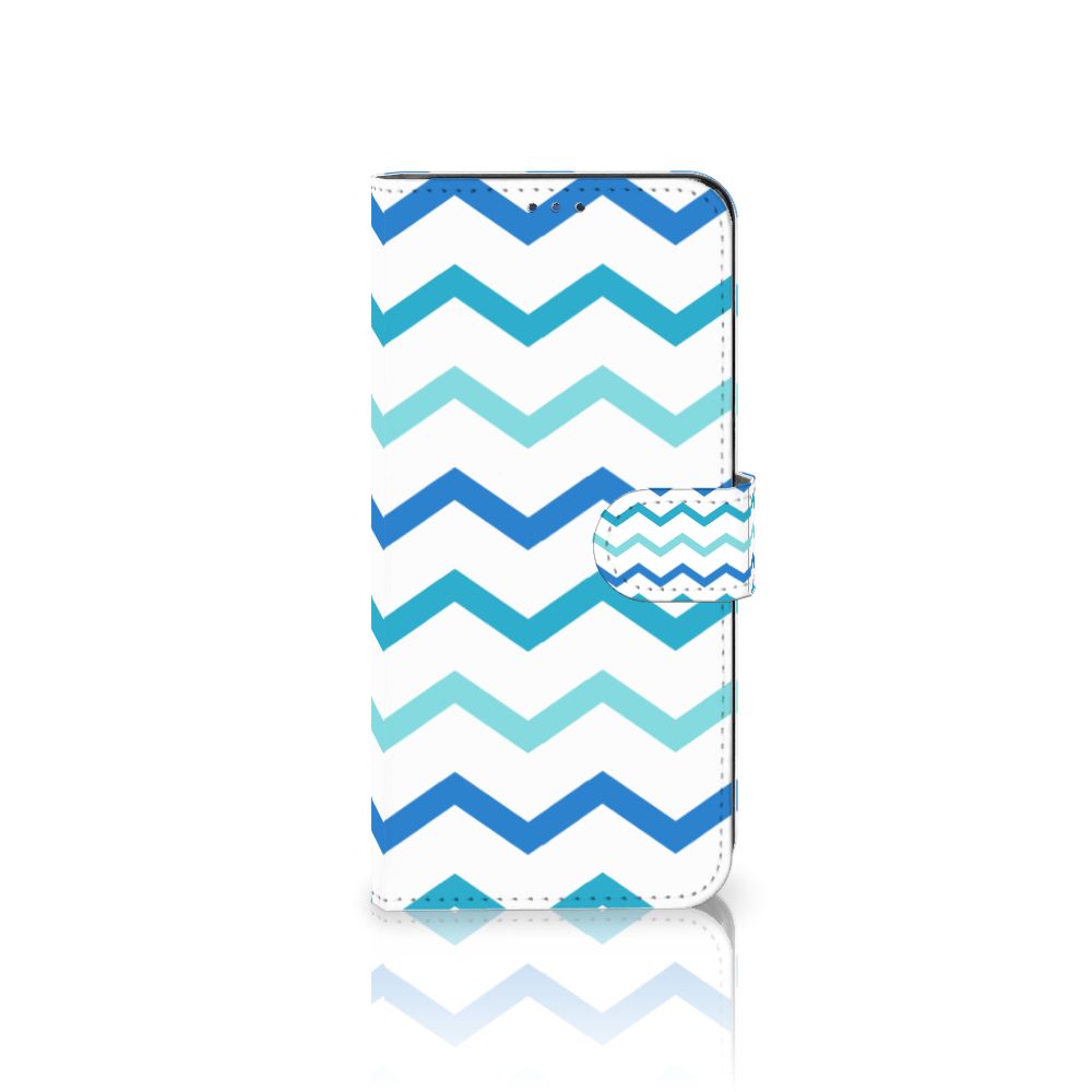 Motorola Moto G22 Telefoon Hoesje Zigzag Blauw