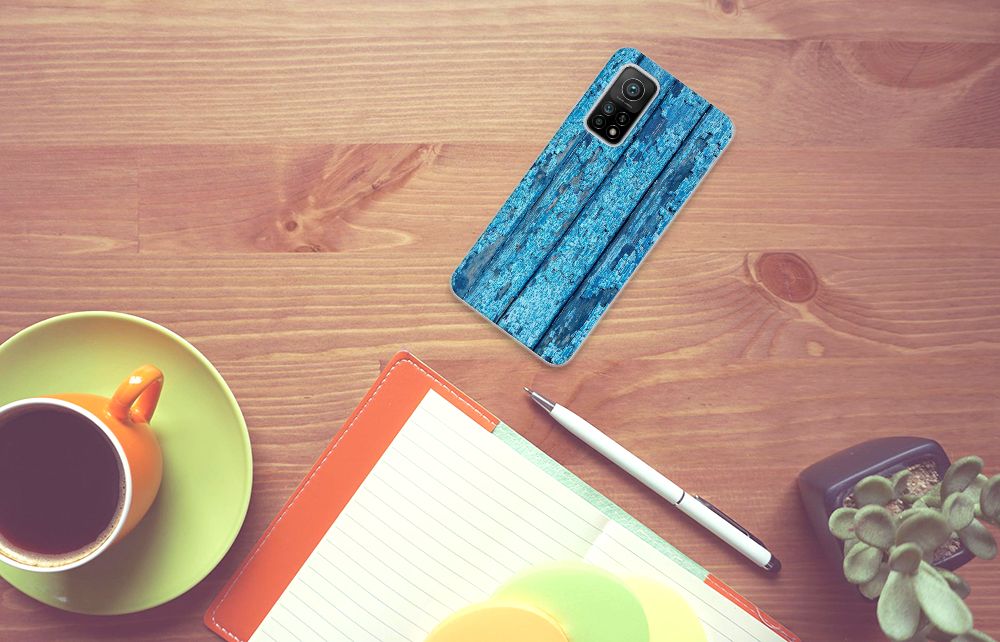 Xiaomi Mi 10T | 10T Pro Bumper Hoesje Wood Blue