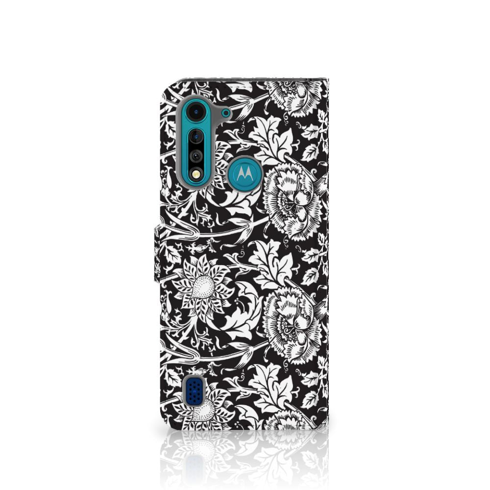 Motorola G8 Power Lite Hoesje Black Flowers