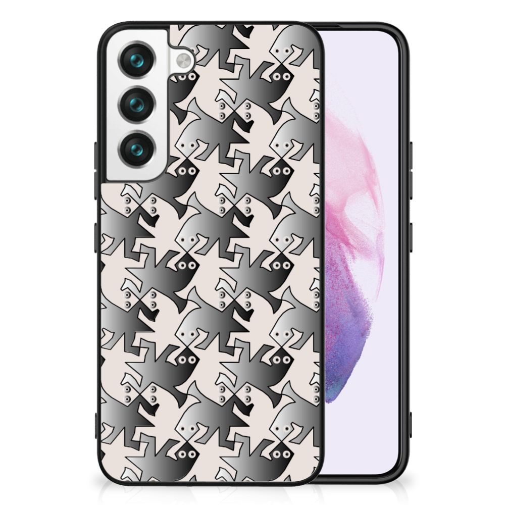 Samsung Galaxy S22 Dierenprint Telefoonhoesje Salamander Grey