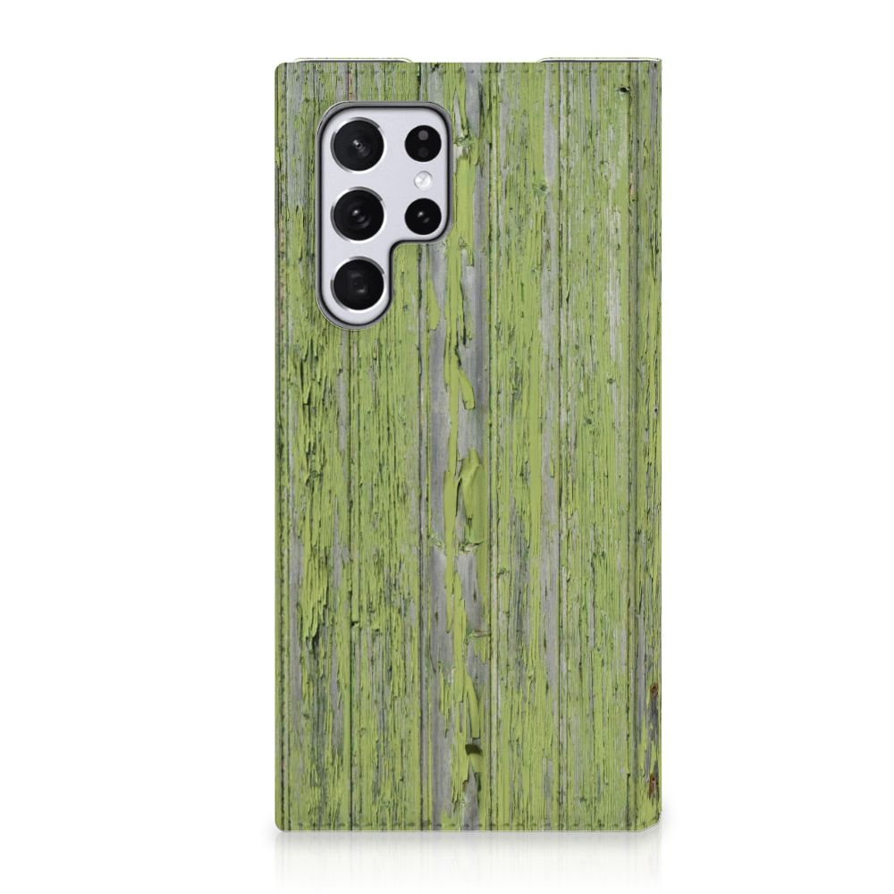 Samsung Galaxy S22 Ultra Book Wallet Case Green Wood - B2C Telecom