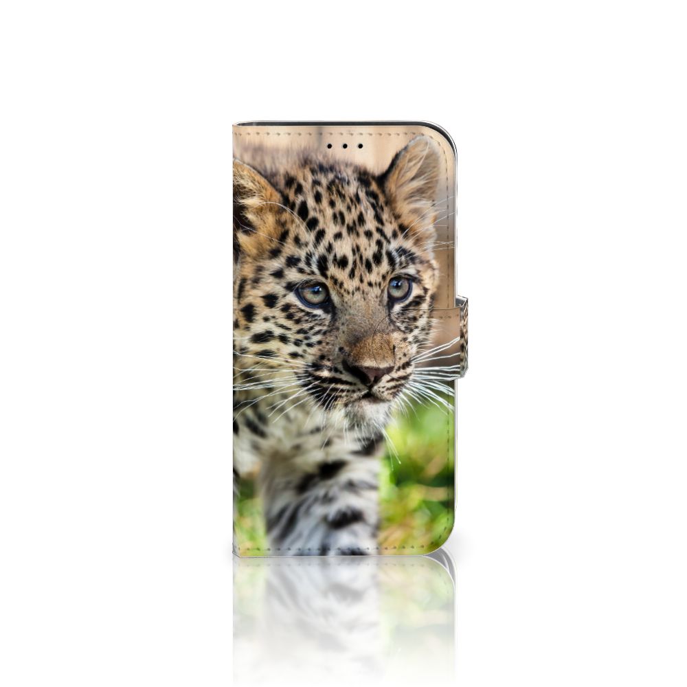 iPhone 13 Pro Telefoonhoesje met Pasjes Baby Luipaard