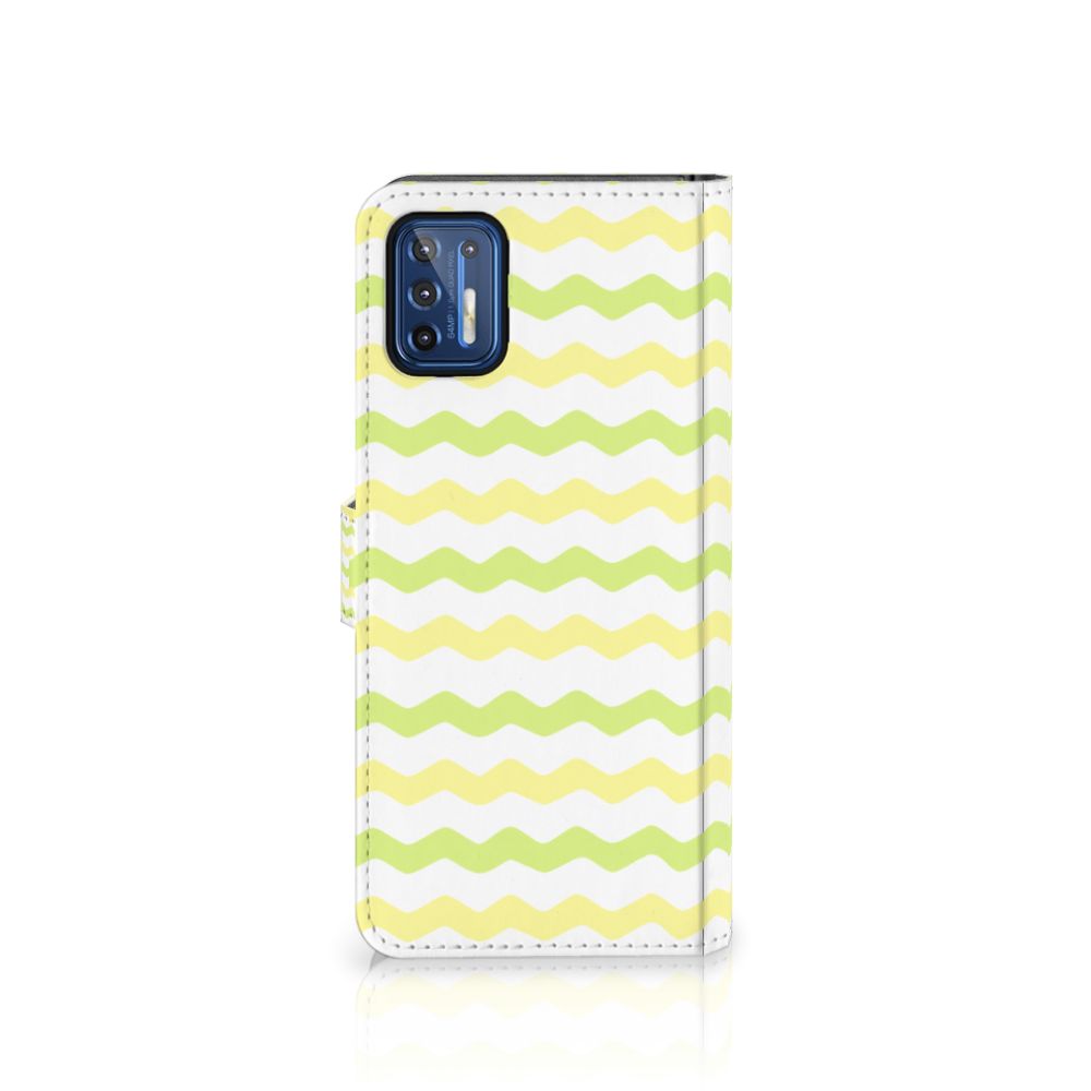 Motorola Moto G9 Plus Telefoon Hoesje Waves Yellow