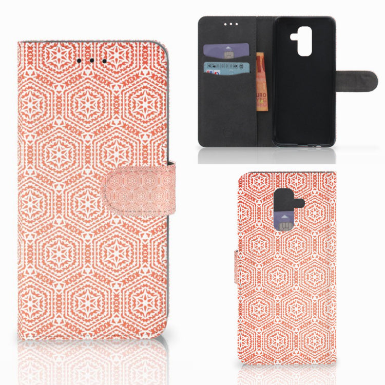 Samsung Galaxy A6 Plus 2018 Telefoon Hoesje Pattern Orange