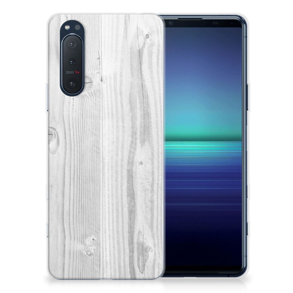 Sony Xperia 5II Bumper Hoesje White Wood