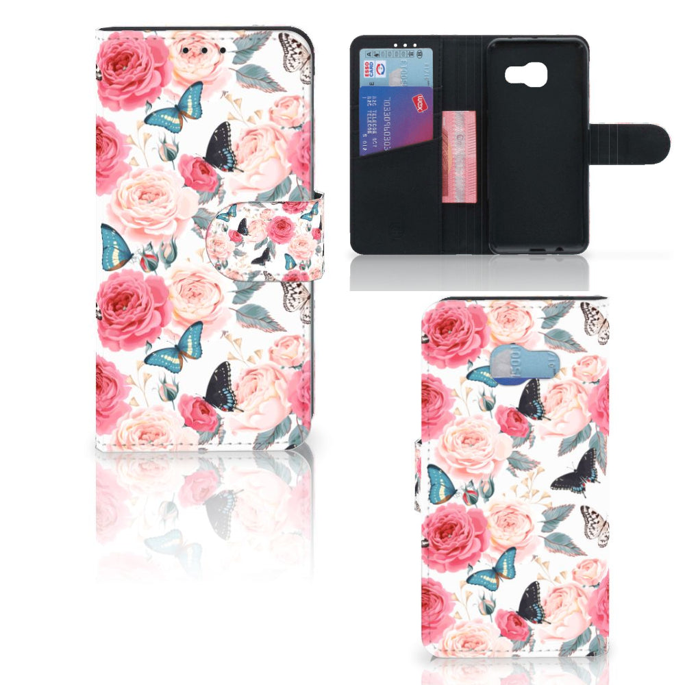 Samsung Galaxy A3 2017 Hoesje Butterfly Roses