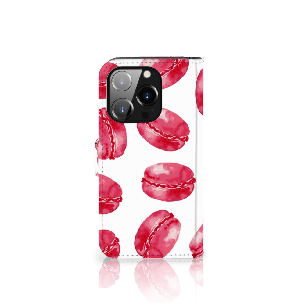 iPhone 14 Pro Book Cover Pink Macarons