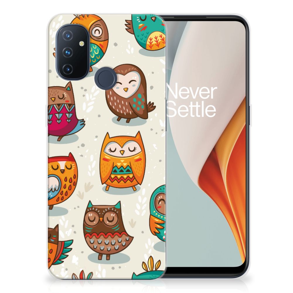 OnePlus Nord N100 TPU Hoesje Vrolijke Uilen