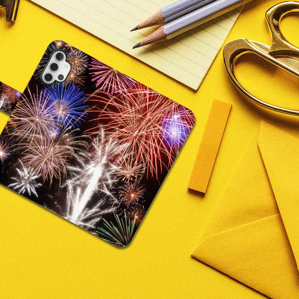 Samsung Galaxy A32 4G Wallet Case met Pasjes Vuurwerk