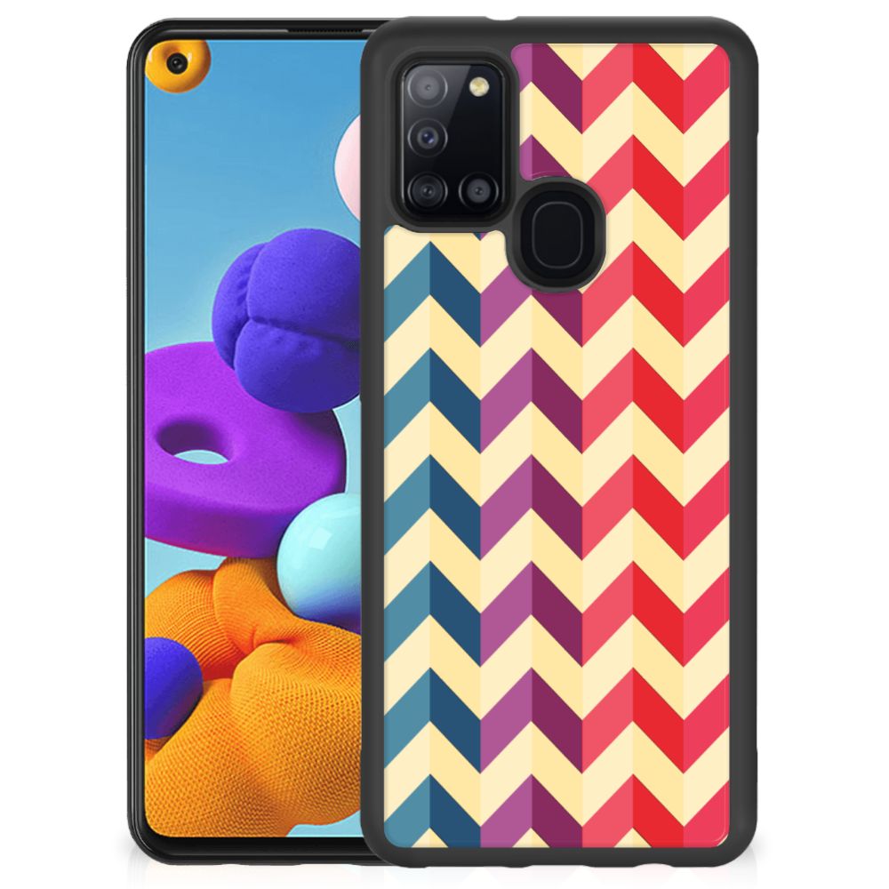 Samsung Galaxy A21s Bumper Case Zigzag Multi Color