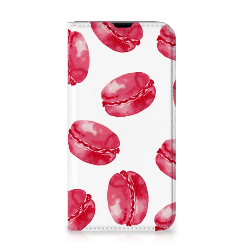 iPhone 13 Pro Flip Style Cover Pink Macarons met roze macarons design 🍰.