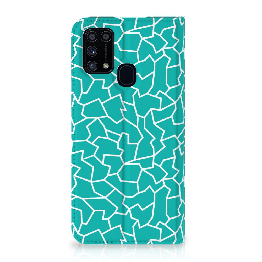 Samsung Galaxy M31 Bookcase Cracks Blue - B2C Telecom