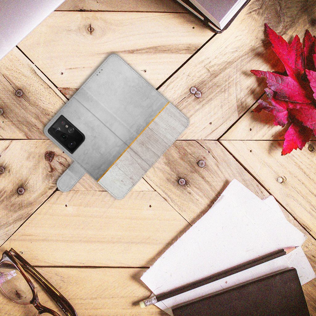 Samsung Galaxy S21 Ultra Book Style Case Wood Concrete