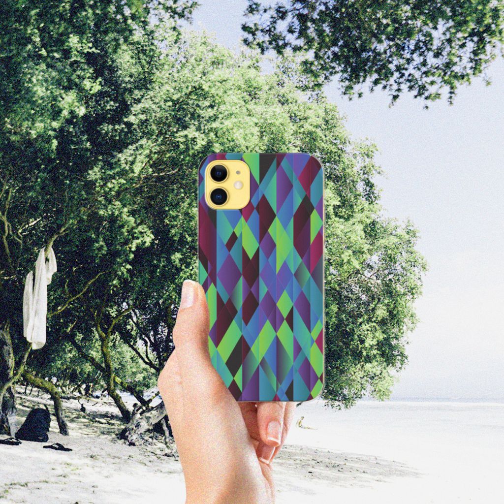 Apple iPhone 11 TPU Hoesje Abstract Green Blue