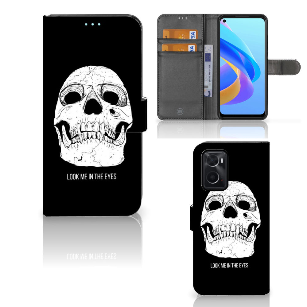 Telefoonhoesje met Naam OPPO A76 | A96 Skull Eyes