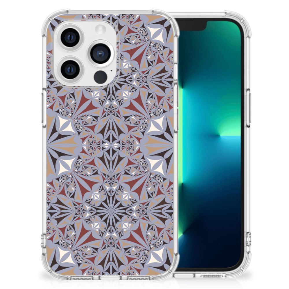 Apple iPhone 13 Pro Anti-Shock Hoesje Flower Tiles B2C Telecom