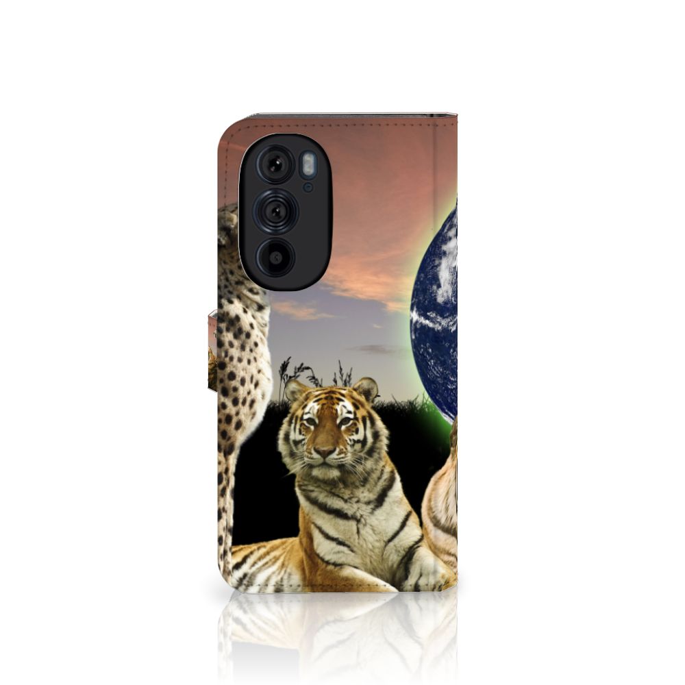 Motorola Edge 30 Pro Telefoonhoesje met Pasjes Roofdieren
