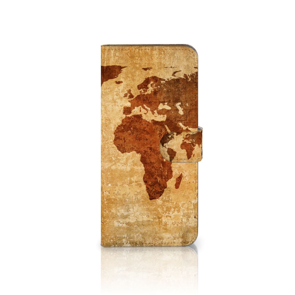 Motorola Edge 20 Lite Flip Cover Wereldkaart