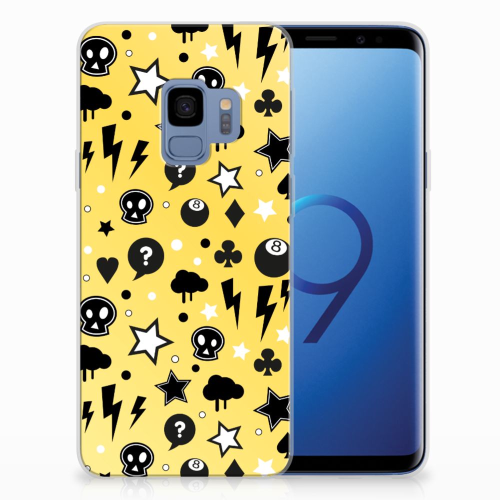 Silicone Back Case Samsung Galaxy S9 Punk Geel