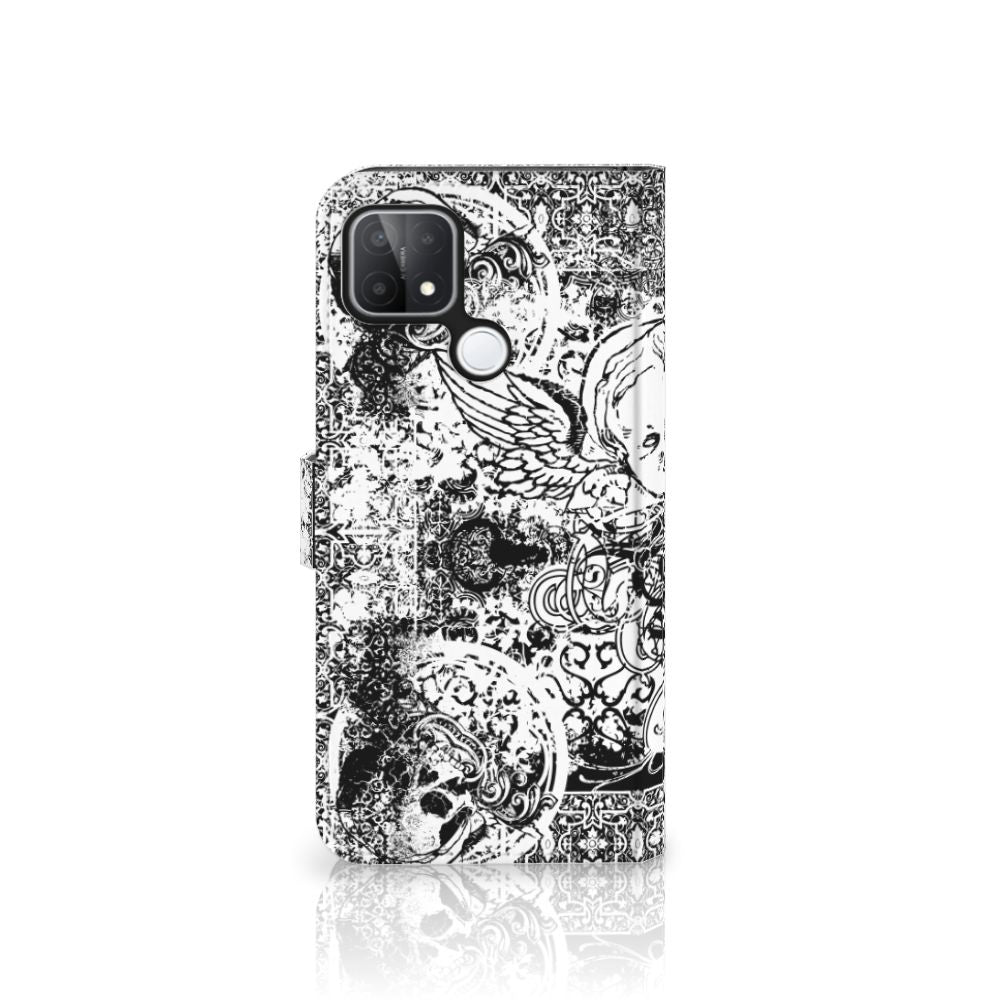 Telefoonhoesje met Naam OPPO A15 Skulls Angel