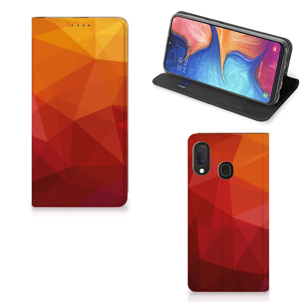 Stand Case voor Samsung Galaxy A20e Polygon Red - B2C Telecom