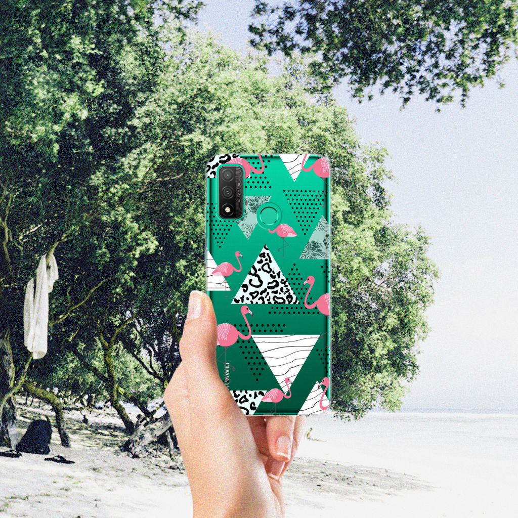 Huawei P Smart 2020 TPU Hoesje Flamingo Triangle B2C Telecom