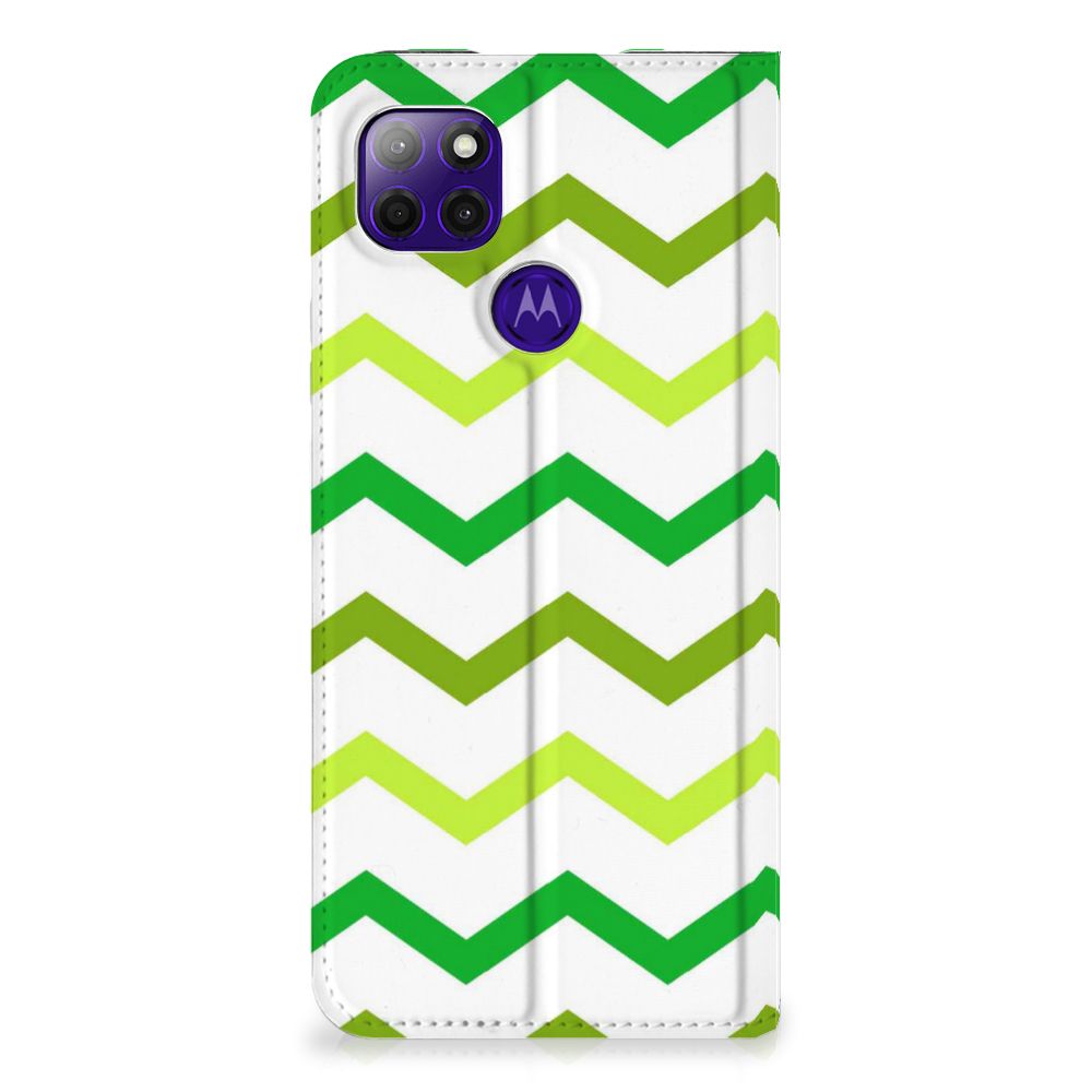 Motorola Moto G9 Power Hoesje met Magneet Zigzag Groen - B2C Telecom