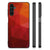 Backcover voor Samsung Galaxy A14 5G Polygon Red met abstracte polygonale vormen in rood en oranje tinten.